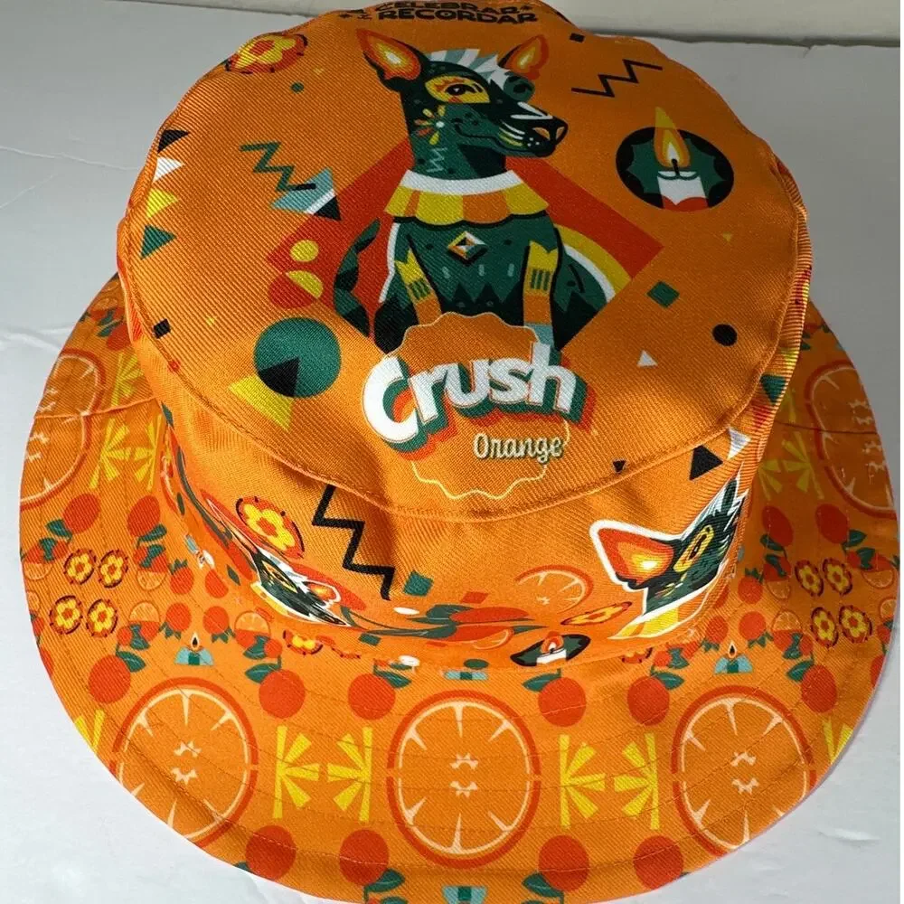 Orange Crush Reversible Bucket Hat Two Sided Unisex Quirky Fisherman Colorful